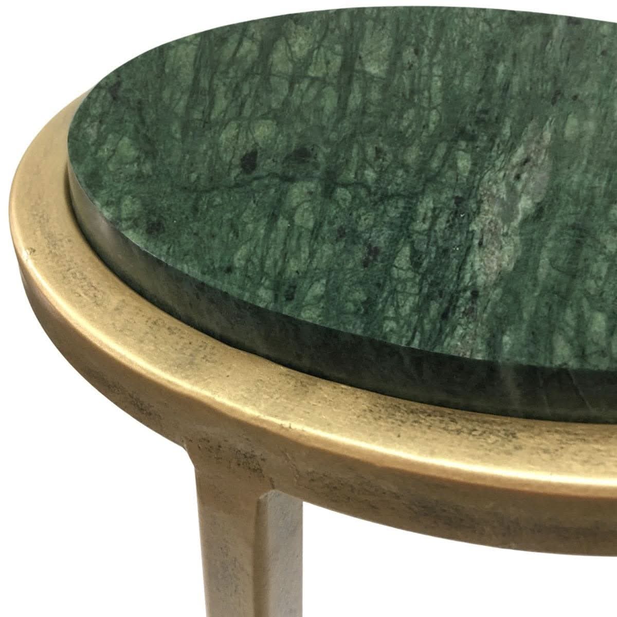 Keiichi Levitate Green Marble Side Table   Nicholas John Interiors