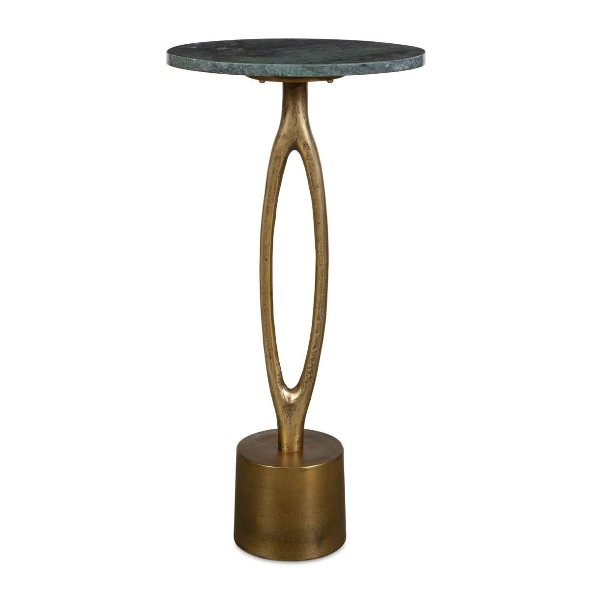 Keiichi Green Marble Oval Side Table   Nicholas John Interiors
