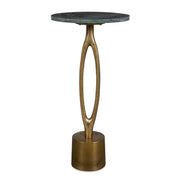 Keiichi Green Marble Oval Side Table   Nicholas John Interiors