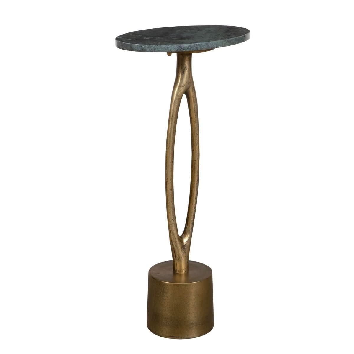 Keiichi Green Marble Oval Side Table   Nicholas John Interiors