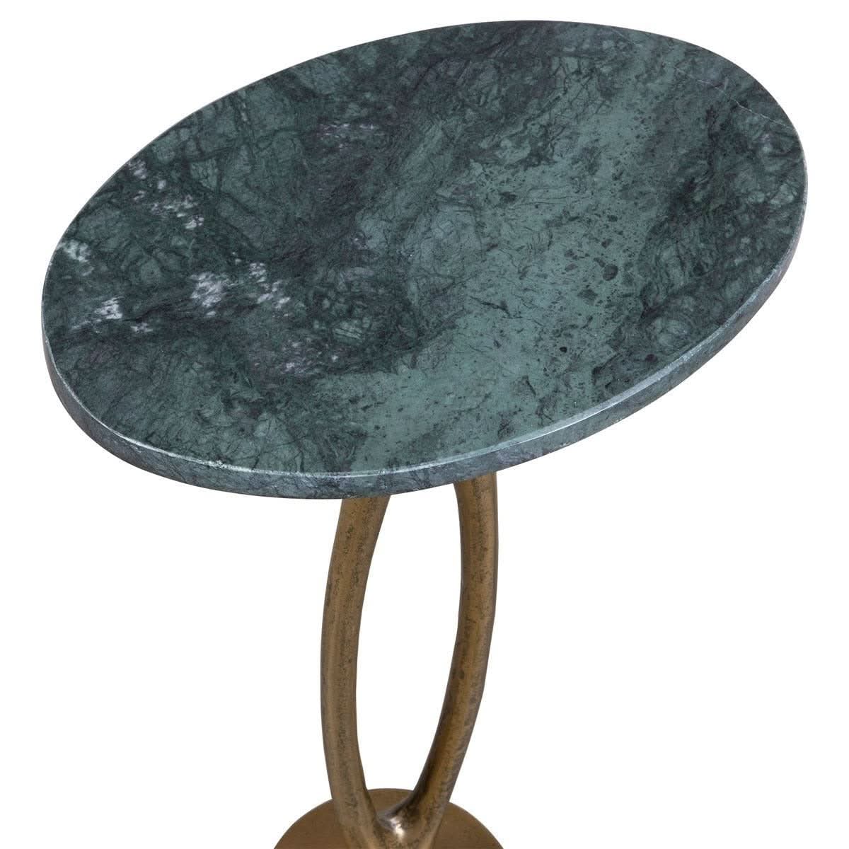 Keiichi Green Marble Oval Side Table   Nicholas John Interiors