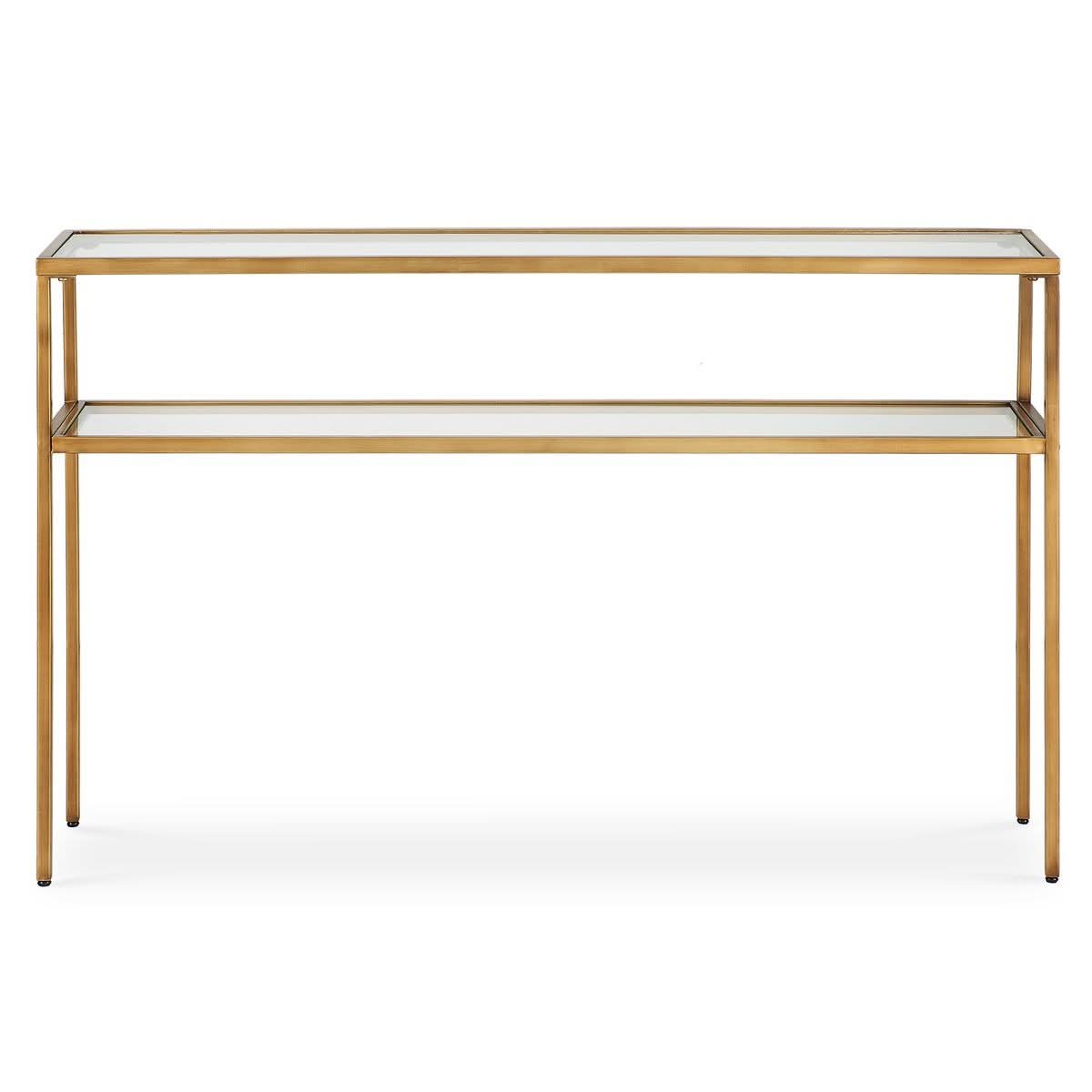 Keiichi Eleanor Two Tier Gold Console Table   Nicholas John Interiors