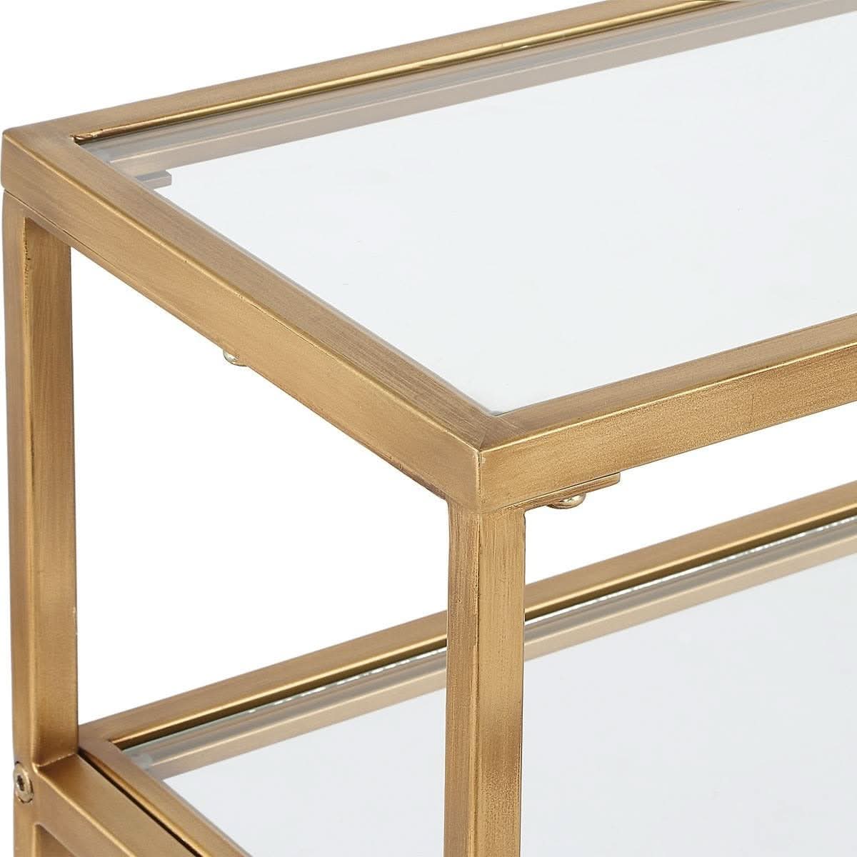 Keiichi Eleanor Two Tier Gold Console Table   Nicholas John Interiors