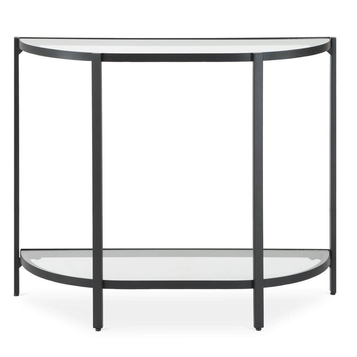 Keiichi Demilune Black Console Table   Nicholas John Interiors