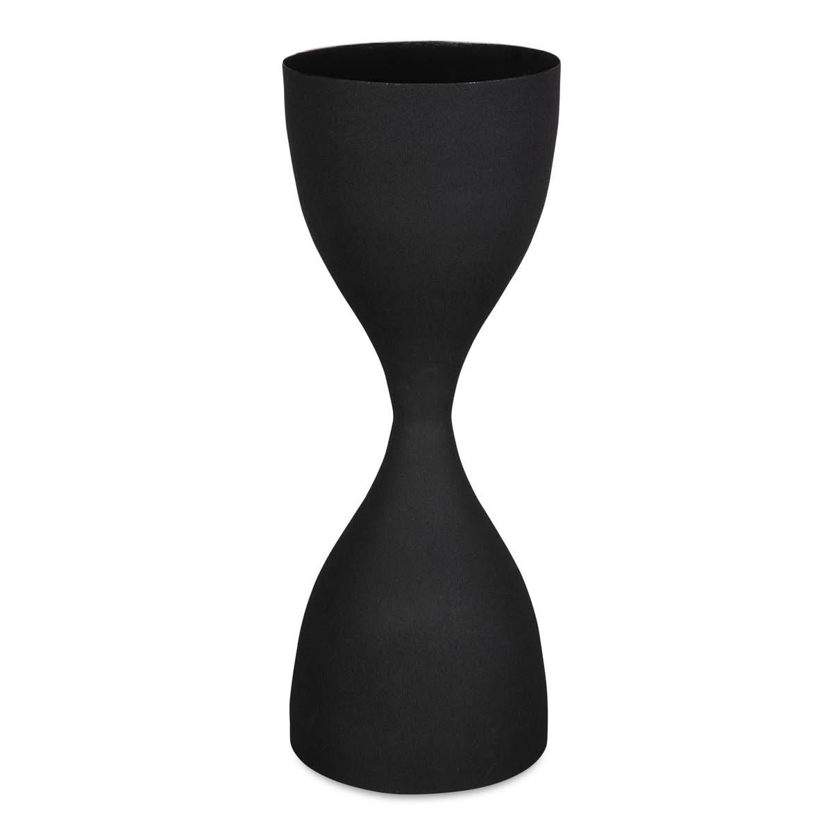 Keiichi Hourglass Black Textured Side Table   Nicholas John Interiors