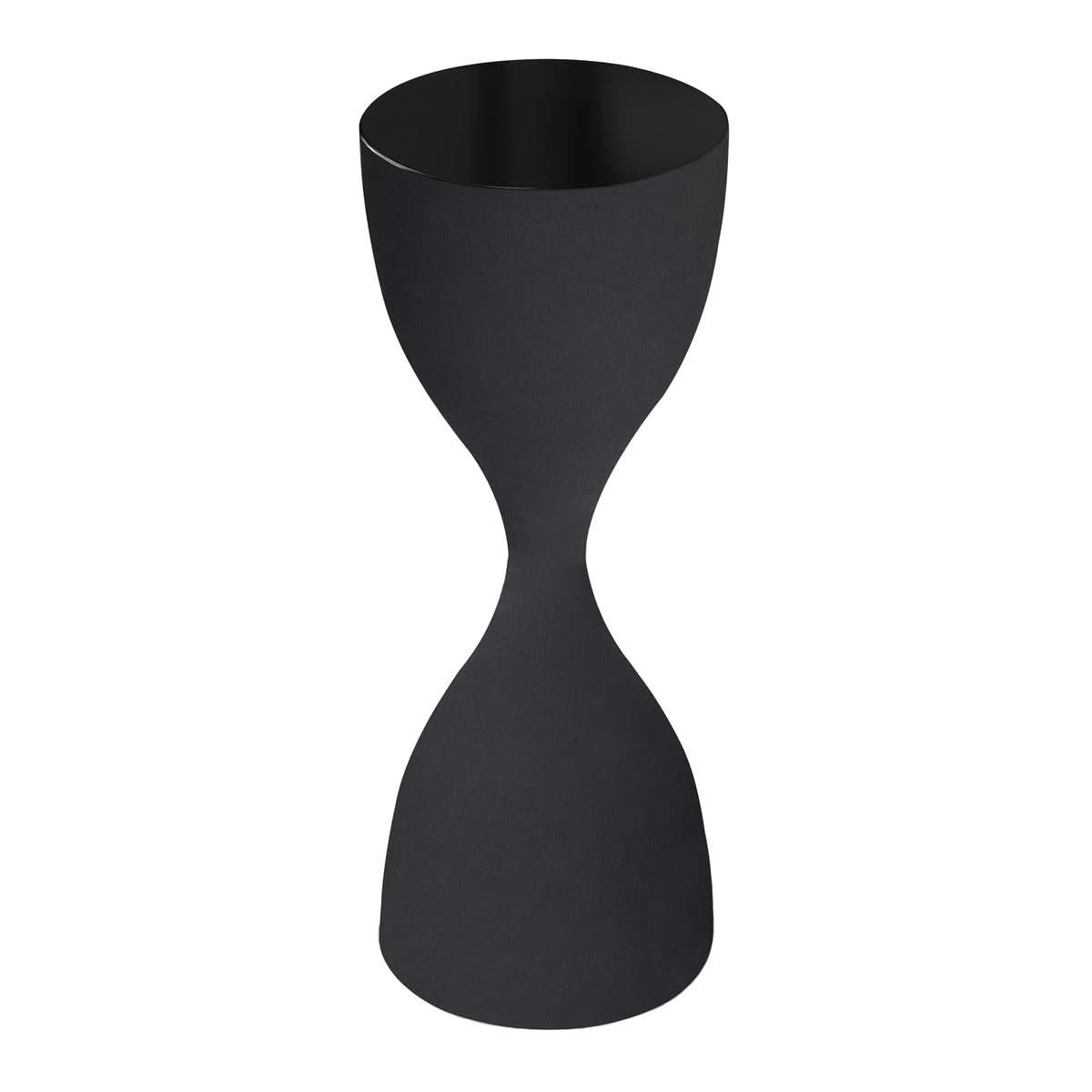 Keiichi Hourglass Black Textured Side Table   Nicholas John Interiors