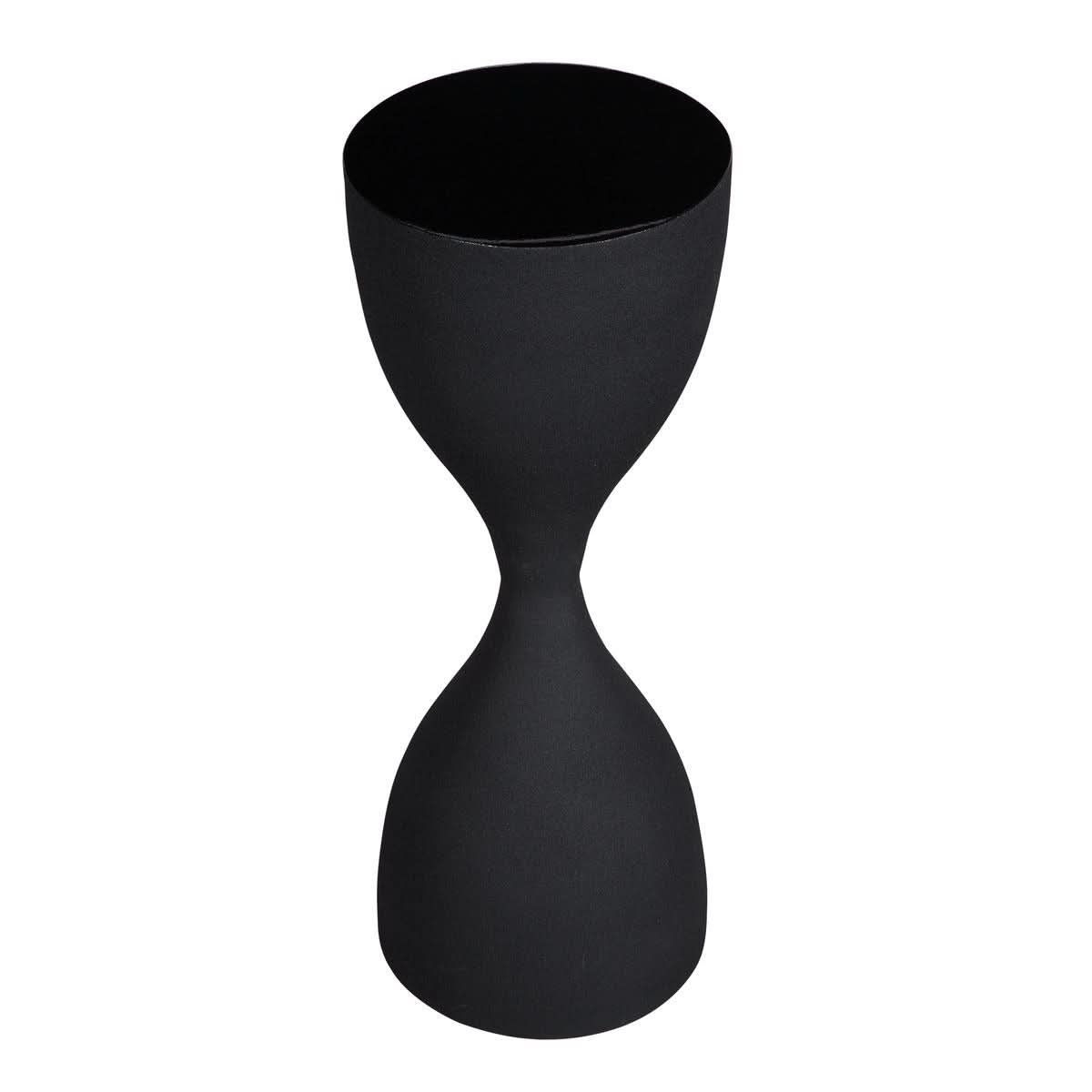 Keiichi Hourglass Black Textured Side Table   Nicholas John Interiors