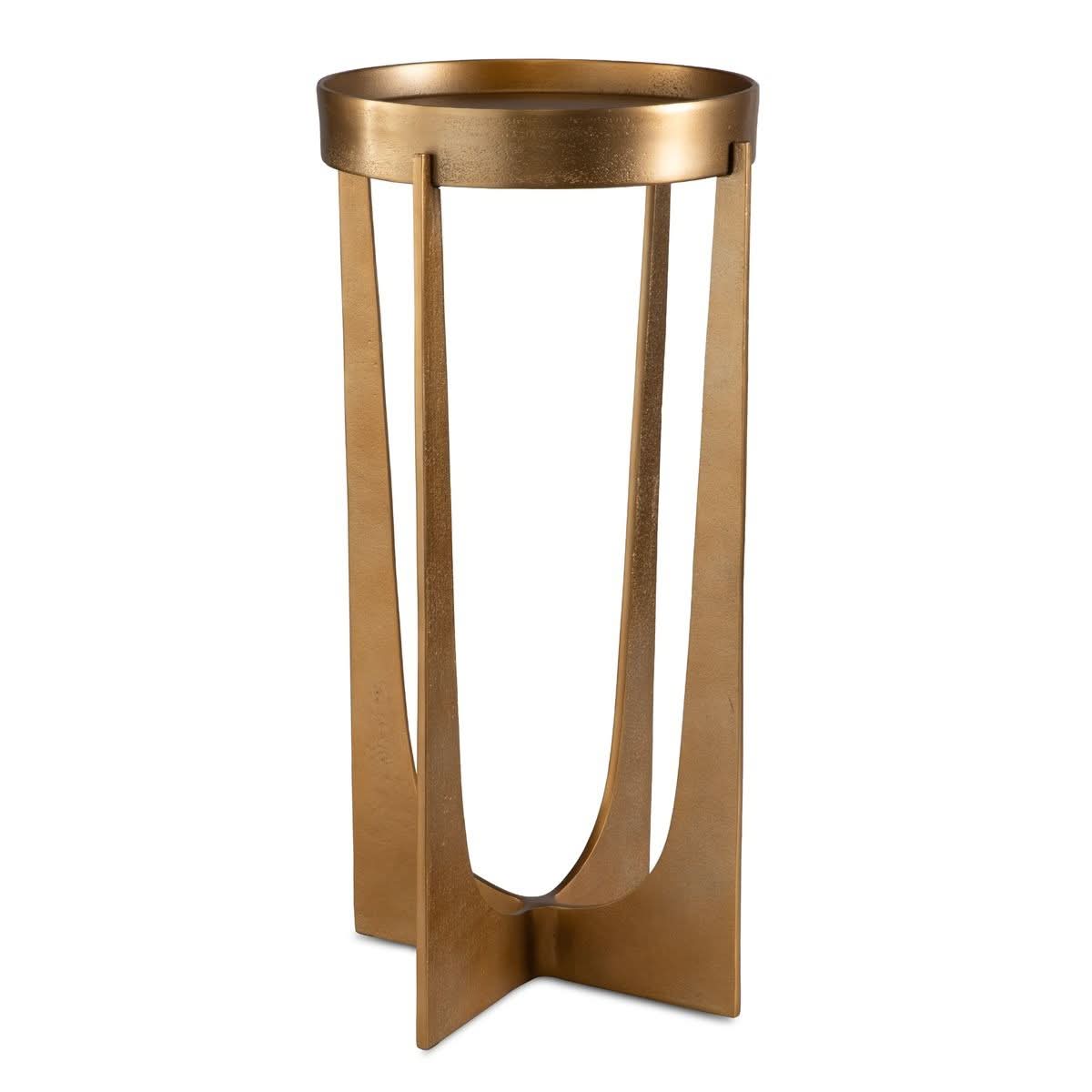 Keiichi Shelby Antique Brass Side Table   Nicholas John Interiors