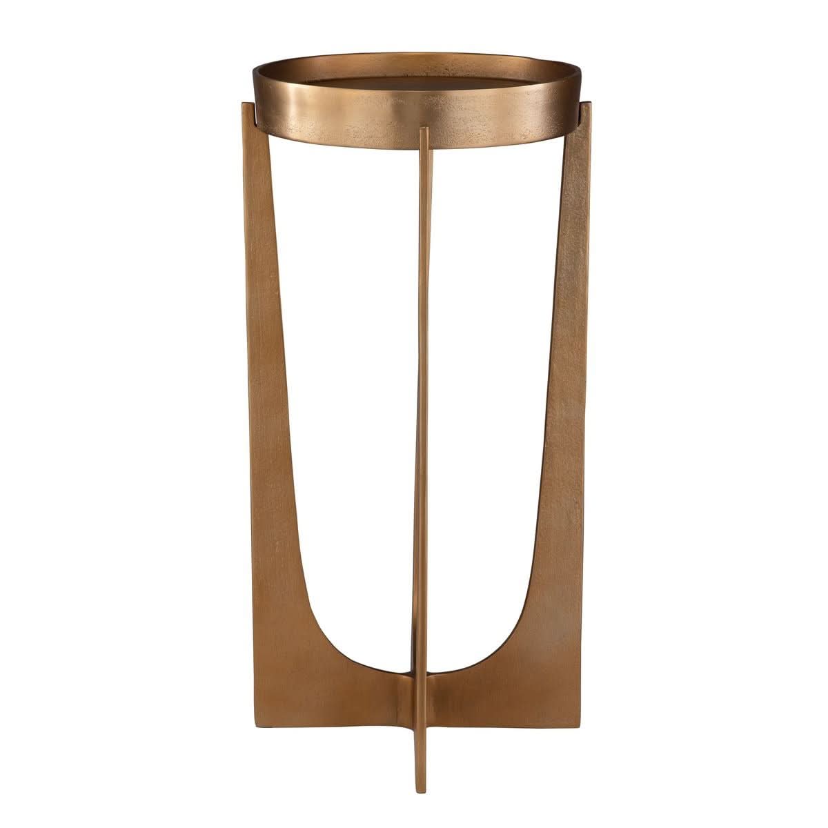 Keiichi Shelby Antique Brass Side Table   Nicholas John Interiors