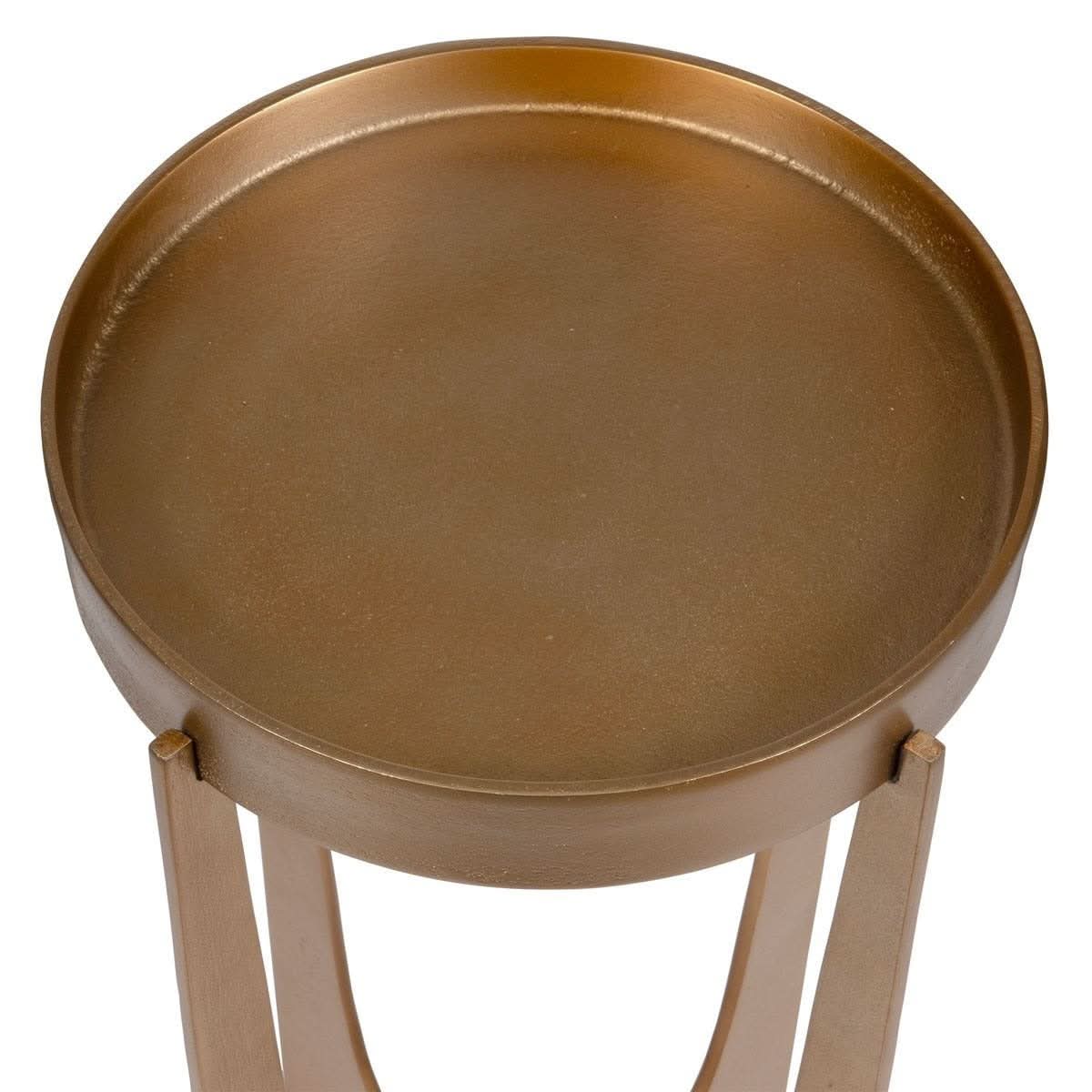 Keiichi Shelby Antique Brass Side Table   Nicholas John Interiors