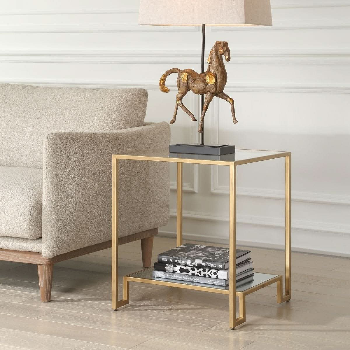 Keiichi Eleanor Two Tier Gold Side Table   Nicholas John Interiors