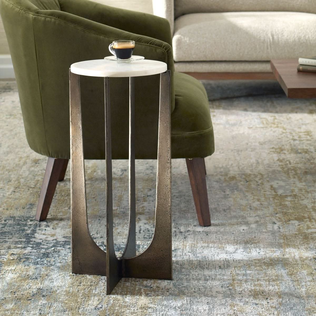 Keiichi Rhys Marble Accent Table   Nicholas John Interiors