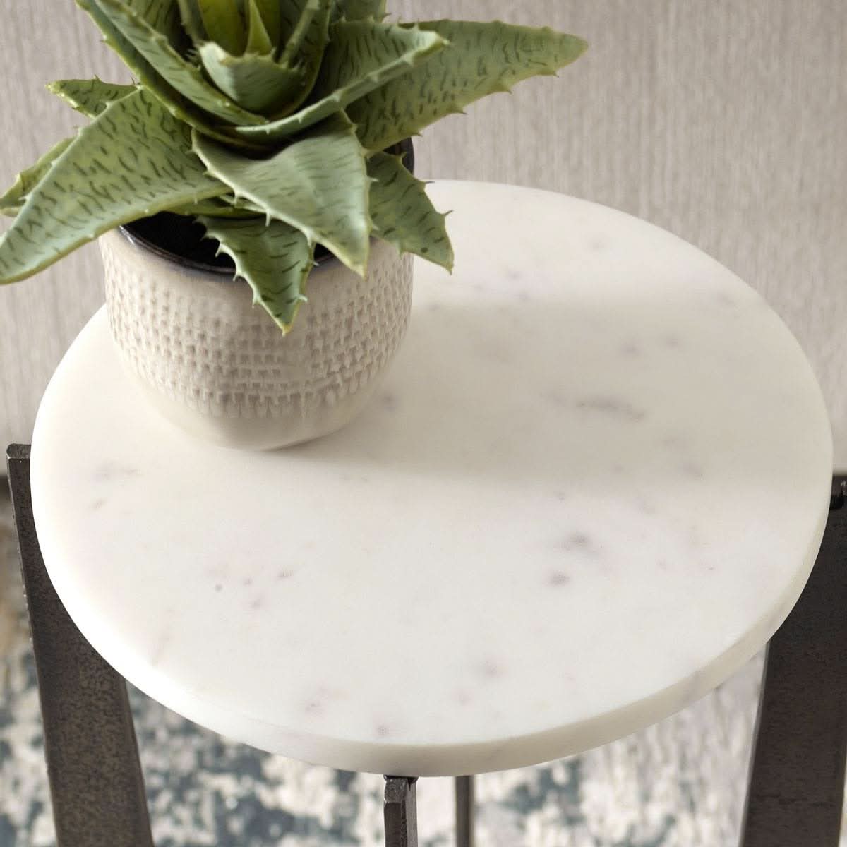 Keiichi Rhys Marble Accent Table   Nicholas John Interiors