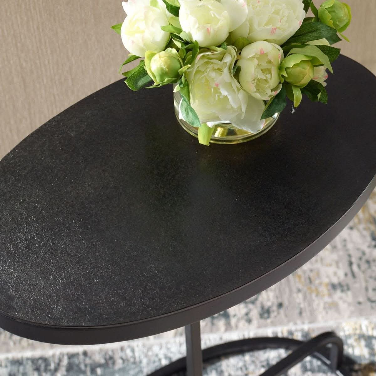 Keiichi Matisse Black Oval Side Table   Nicholas John Interiors