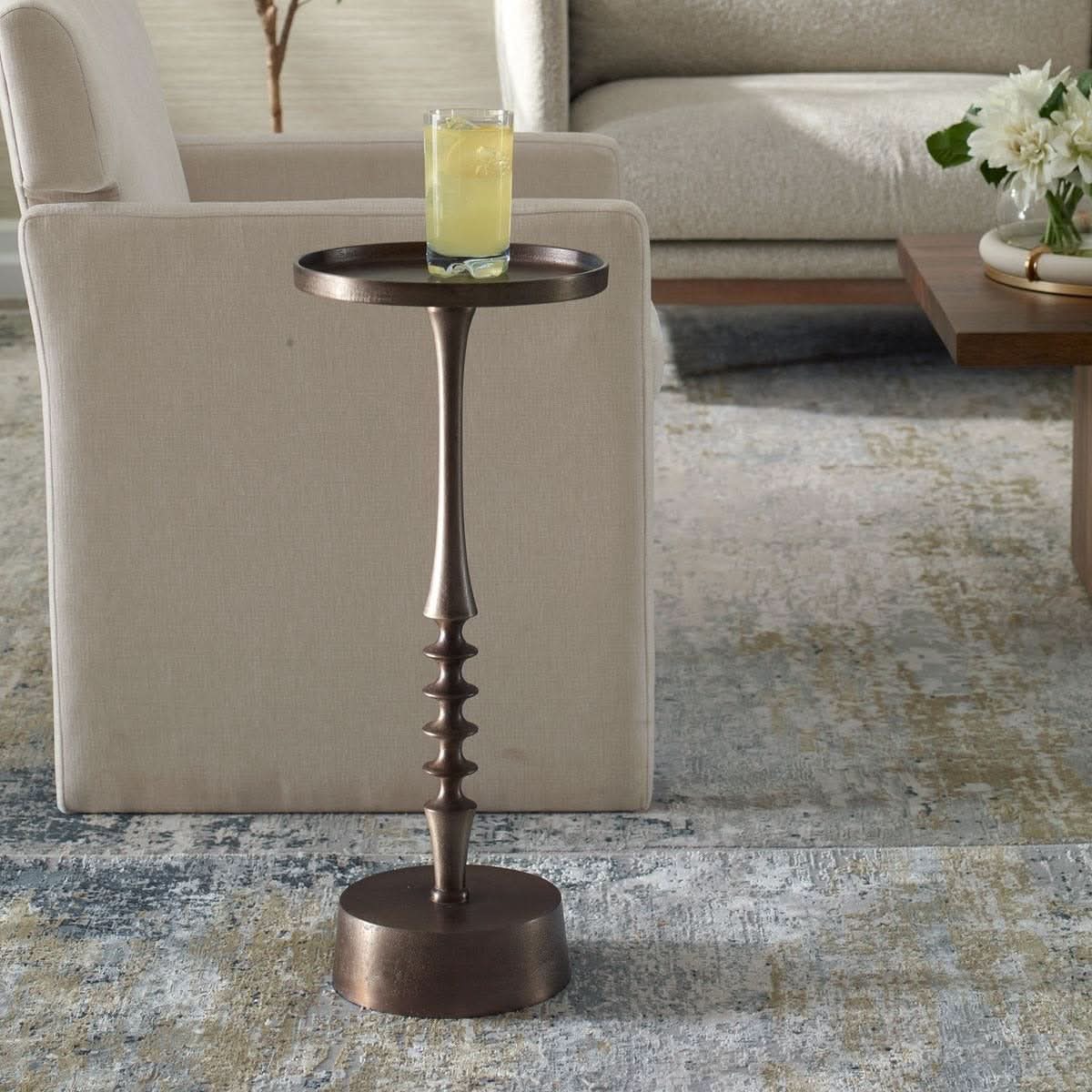 Keiichi Klint Side Table in Antique Bronze   Nicholas John Interiors