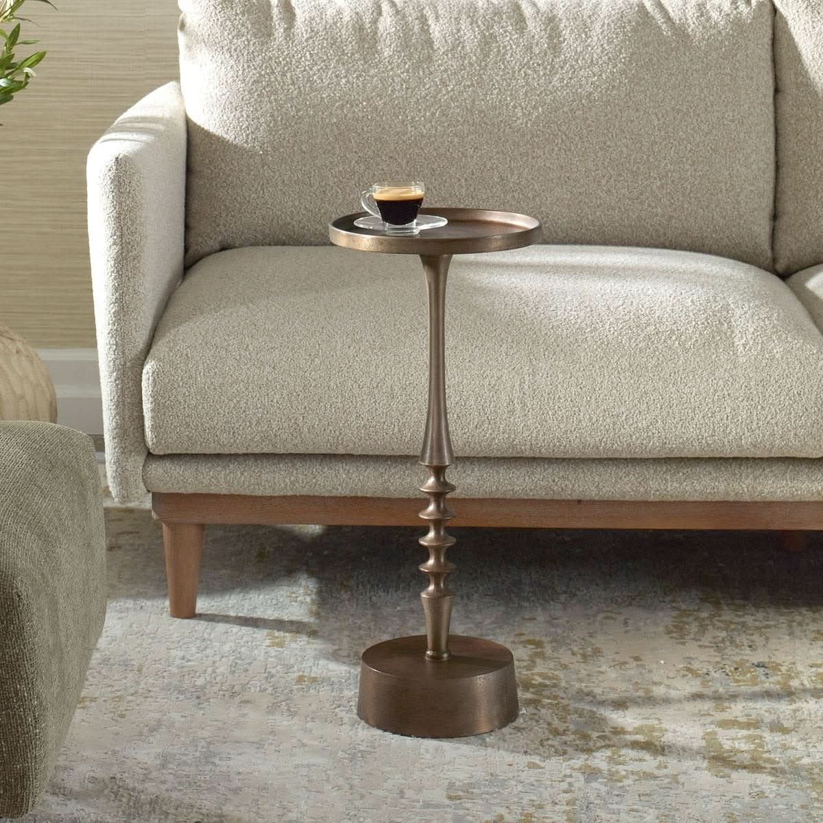 Keiichi Klint Side Table in Antique Bronze   Nicholas John Interiors