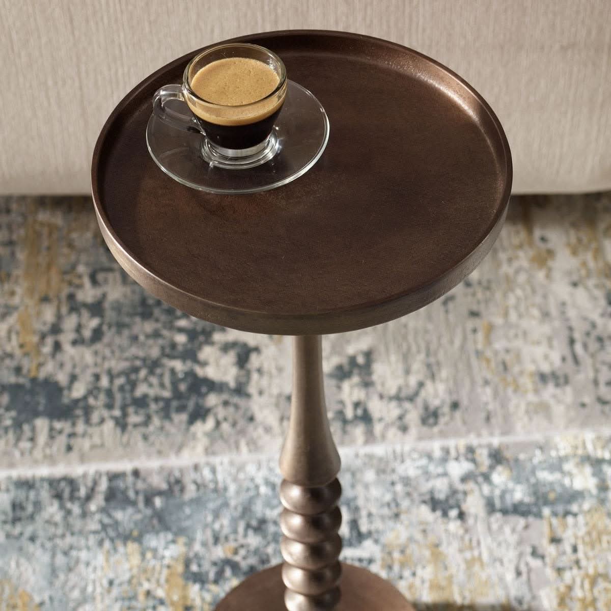 Keiichi Klint Side Table in Antique Bronze   Nicholas John Interiors