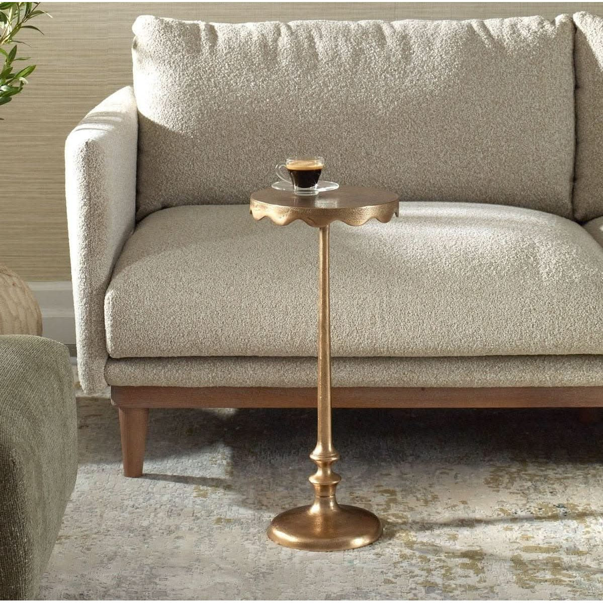Keiichi Octavia Antique Brass Side Table   Nicholas John Interiors