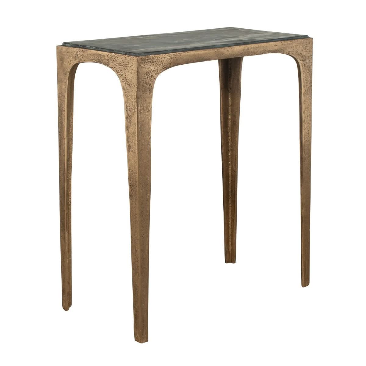 Keiichi Corbusier Marble & Brass Side Table   Nicholas John Interiors