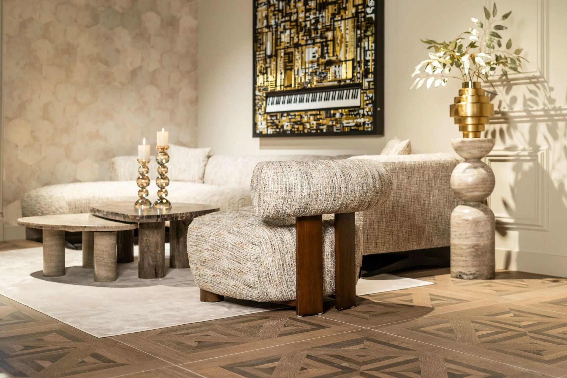 Wall art Wibi black/gold   Nicholas John Interiors