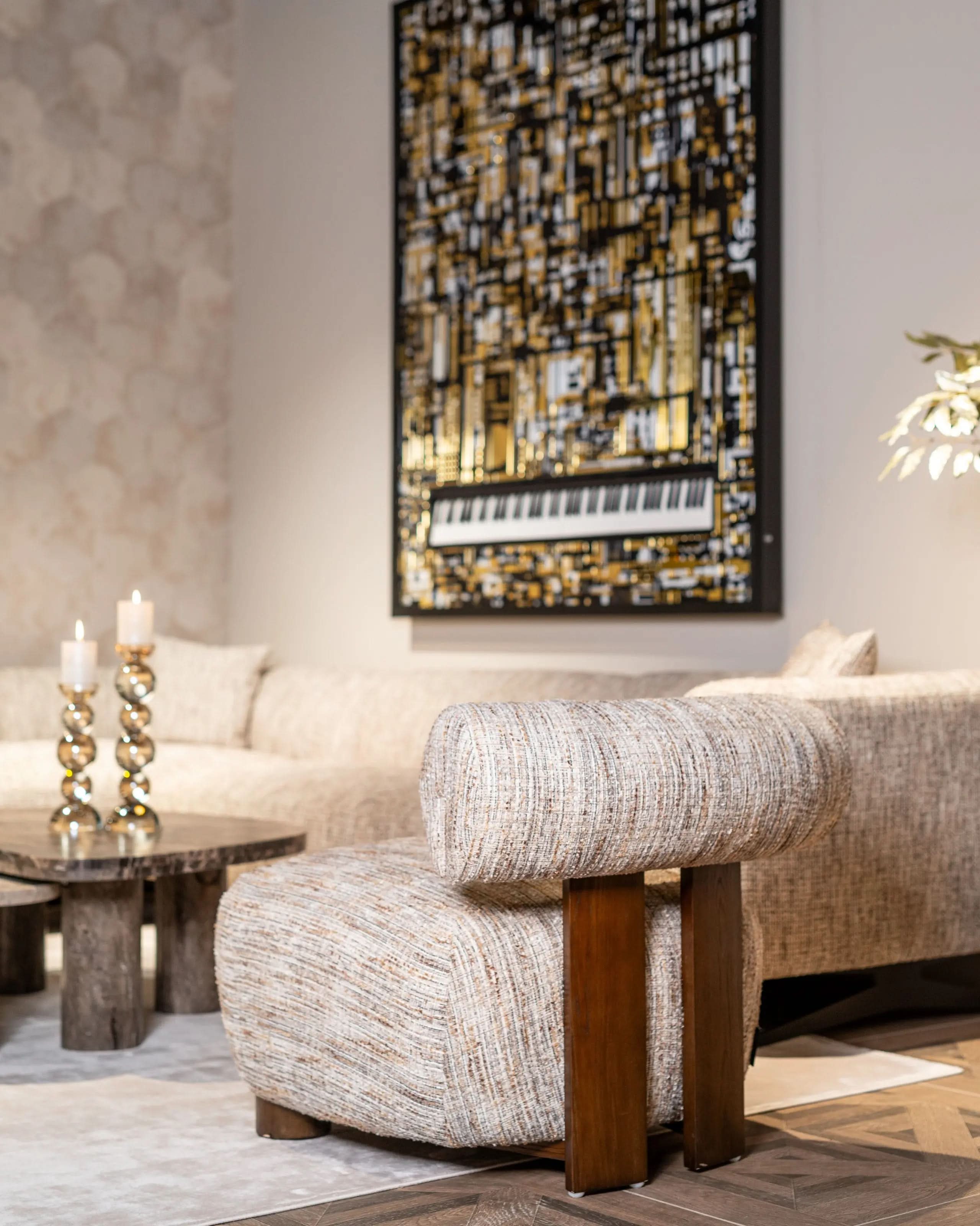 Wall art Wibi black/gold   Nicholas John Interiors