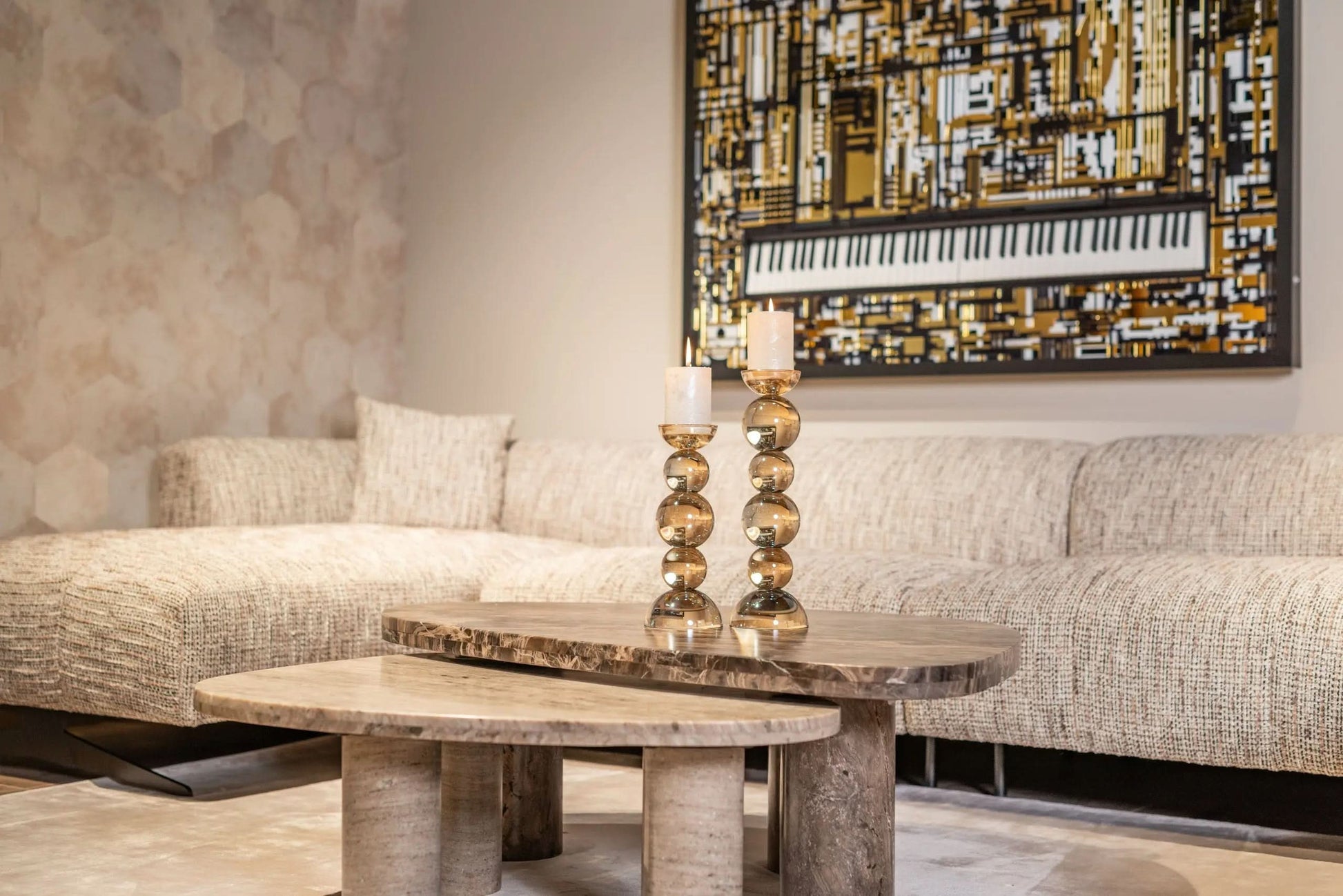 Wall art Wibi black/gold   Nicholas John Interiors
