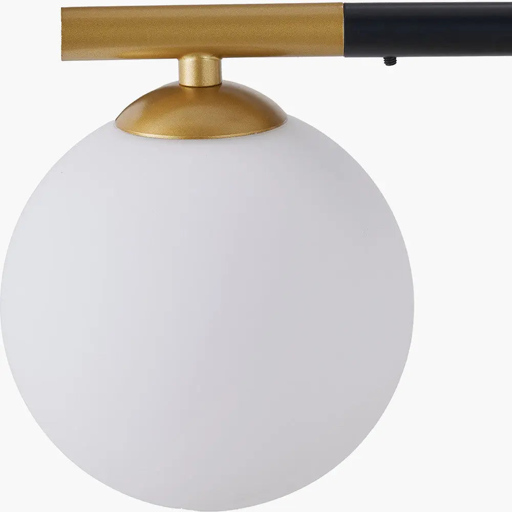 Wanda White Orb and Black Metal 5 Light Pendant  Nicholas John Interiors