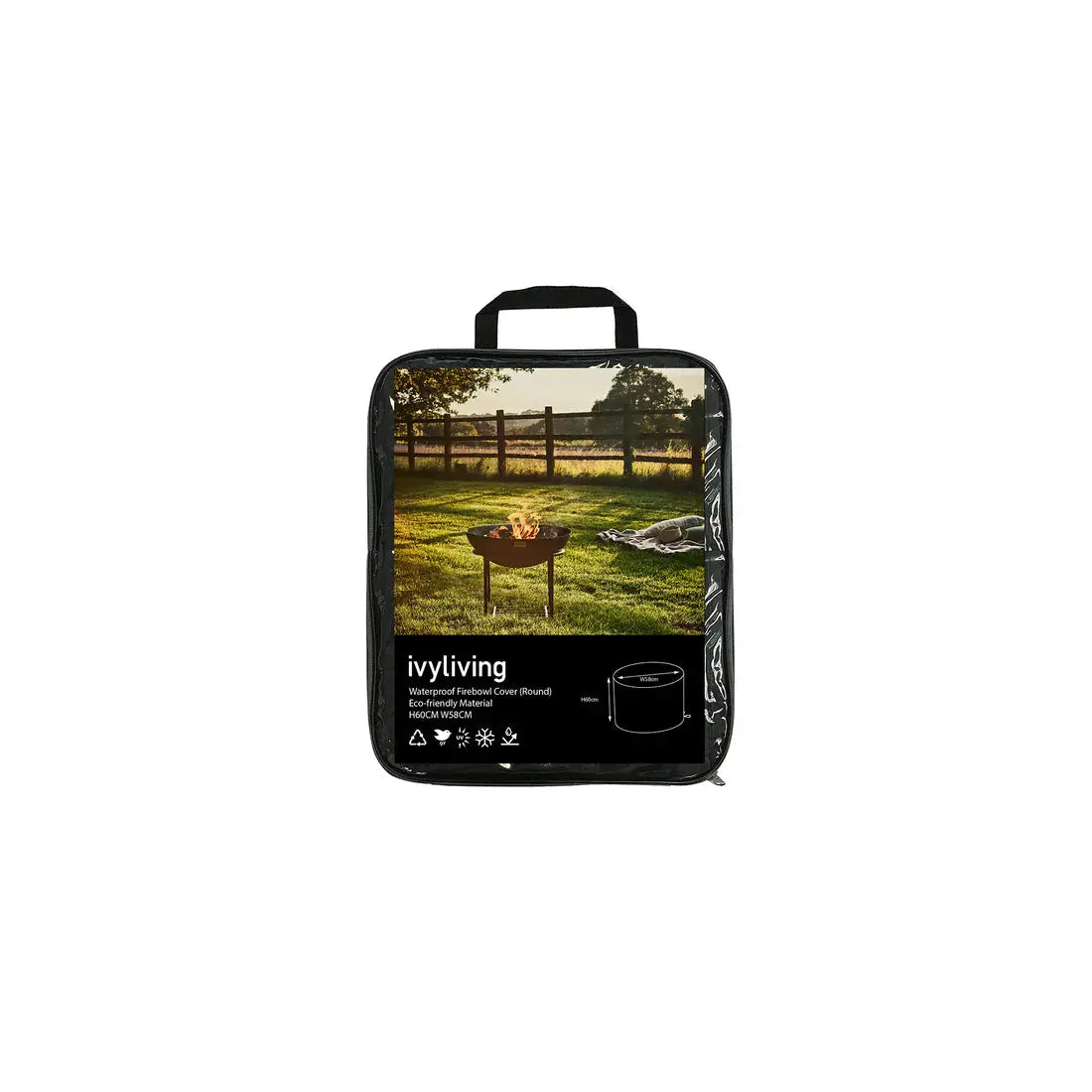 Waterproof Fire Pit Cover in Eco-friendly Material (Round)  Nicholas John Interiors