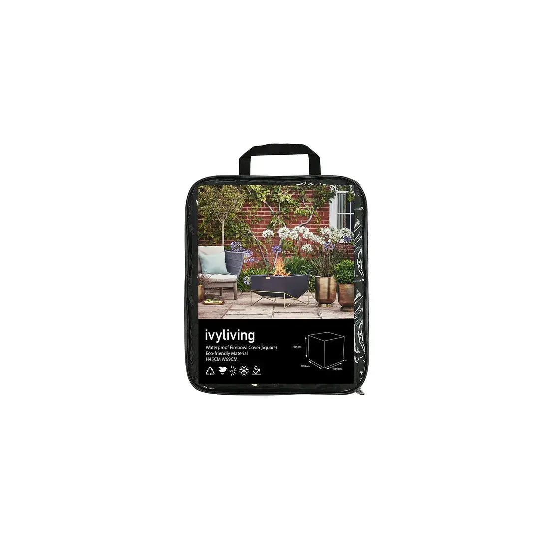 Waterproof Fire Pit Cover in Eco-friendly Material (Square)  Nicholas John Interiors