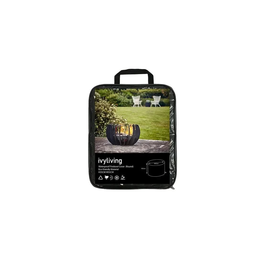 Waterproof Small Fire Pit Cover in Eco-friendly Material (Round)  Nicholas John Interiors