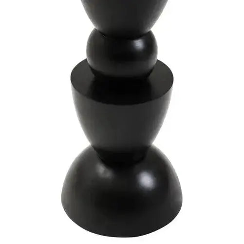 Watsa Black Finish Mango Wood Circle Column Detail Side Table   Nicholas John Interiors