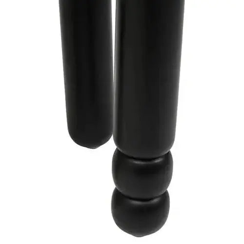 Watsa Black Finish Mango Wood Column Detail Round Side Table   Nicholas John Interiors