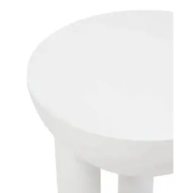 Watsa Whitewash Mango Wood Column Detail Round Side Table   Nicholas John Interiors