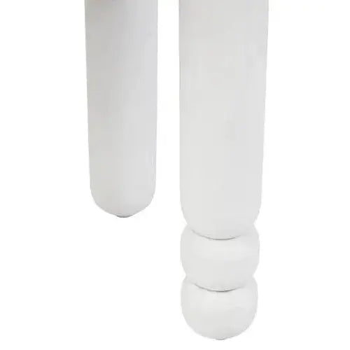 Watsa Whitewash Mango Wood Column Detail Round Side Table   Nicholas John Interiors