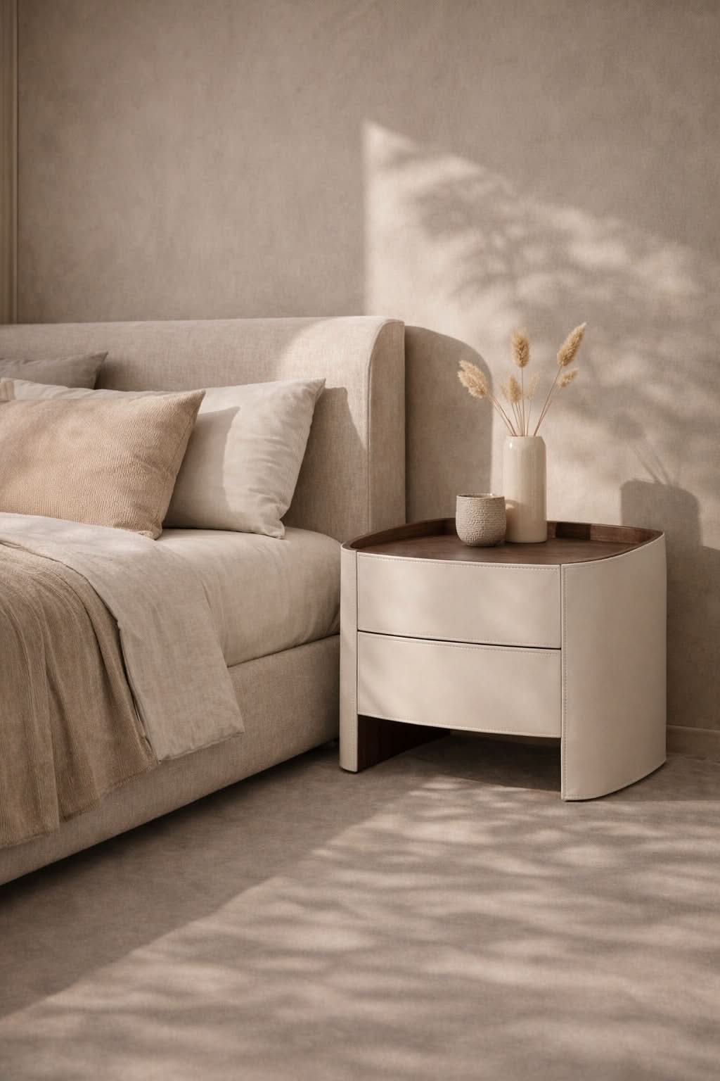 Ruffia Bedside Table   Nicholas John Interiors