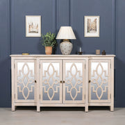 Wooden 4 Door Mirrored Breakfront Sideboard   Nicholas John Interiors