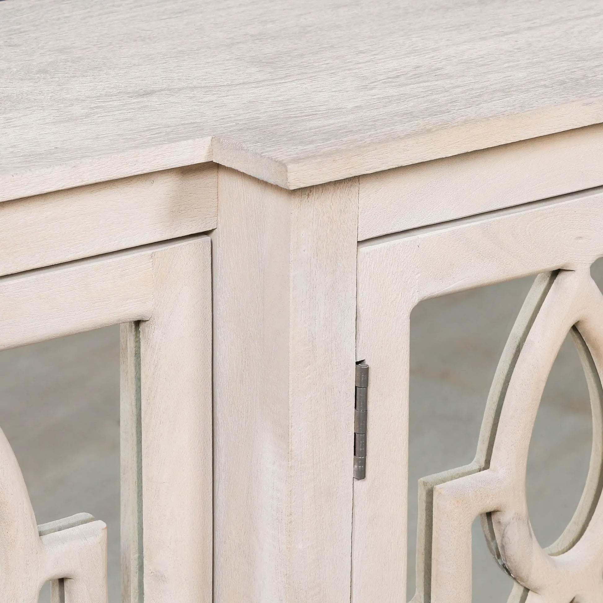 Wooden 4 Door Mirrored Breakfront Sideboard with Brass Handles   Nicholas John Interiors