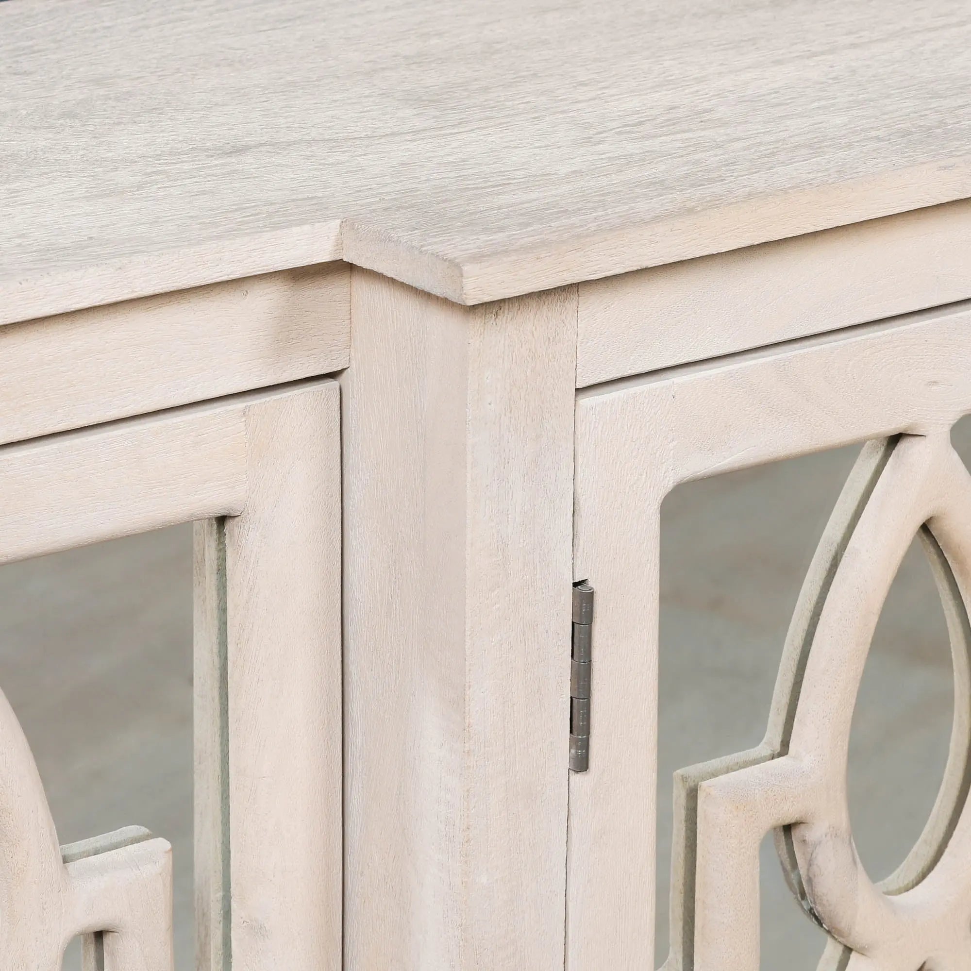 Wooden 4 Door Mirrored Breakfront Sideboard with Brass Handles   Nicholas John Interiors