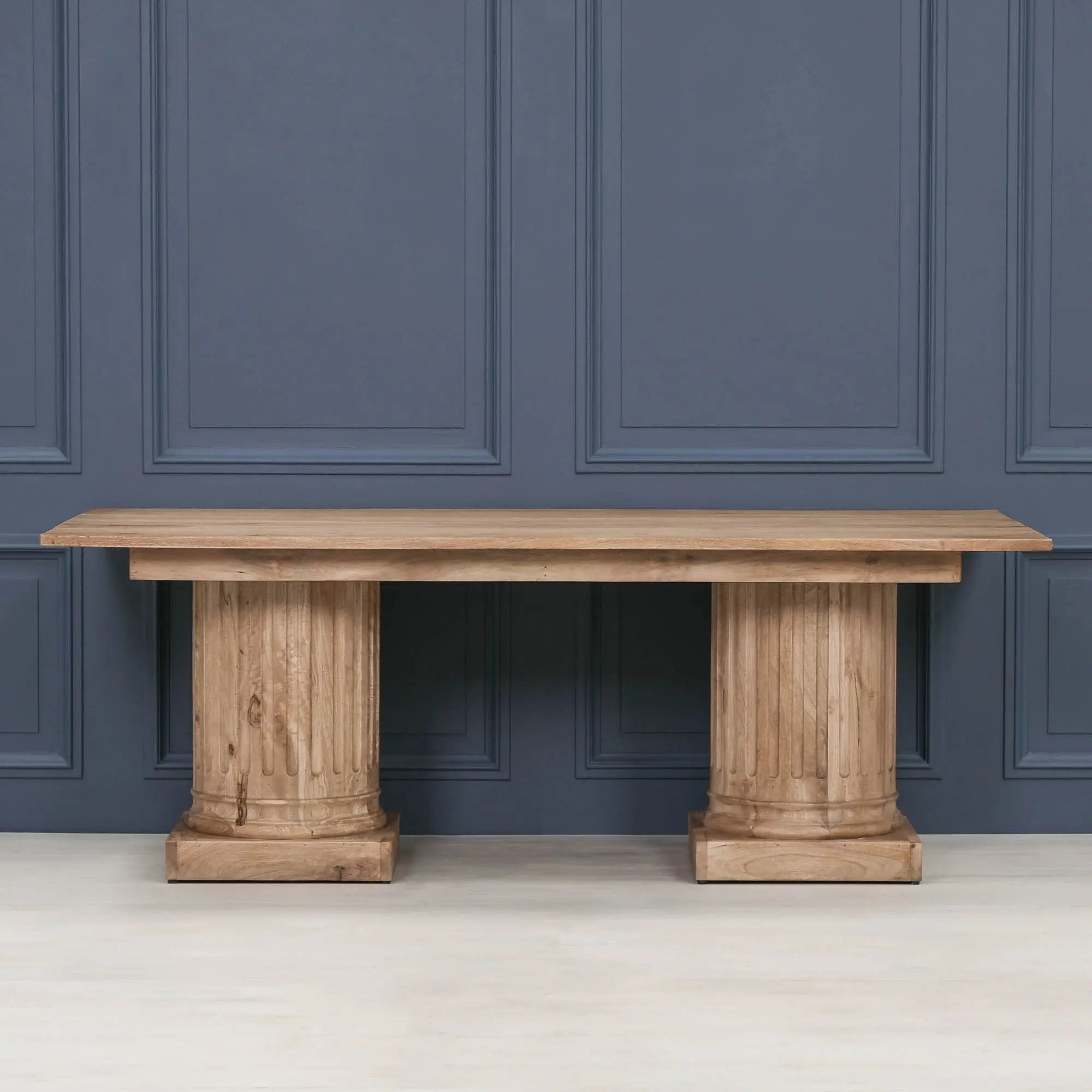 Wooden Column Rectangular Dining Table 220cm   Nicholas John Interiors