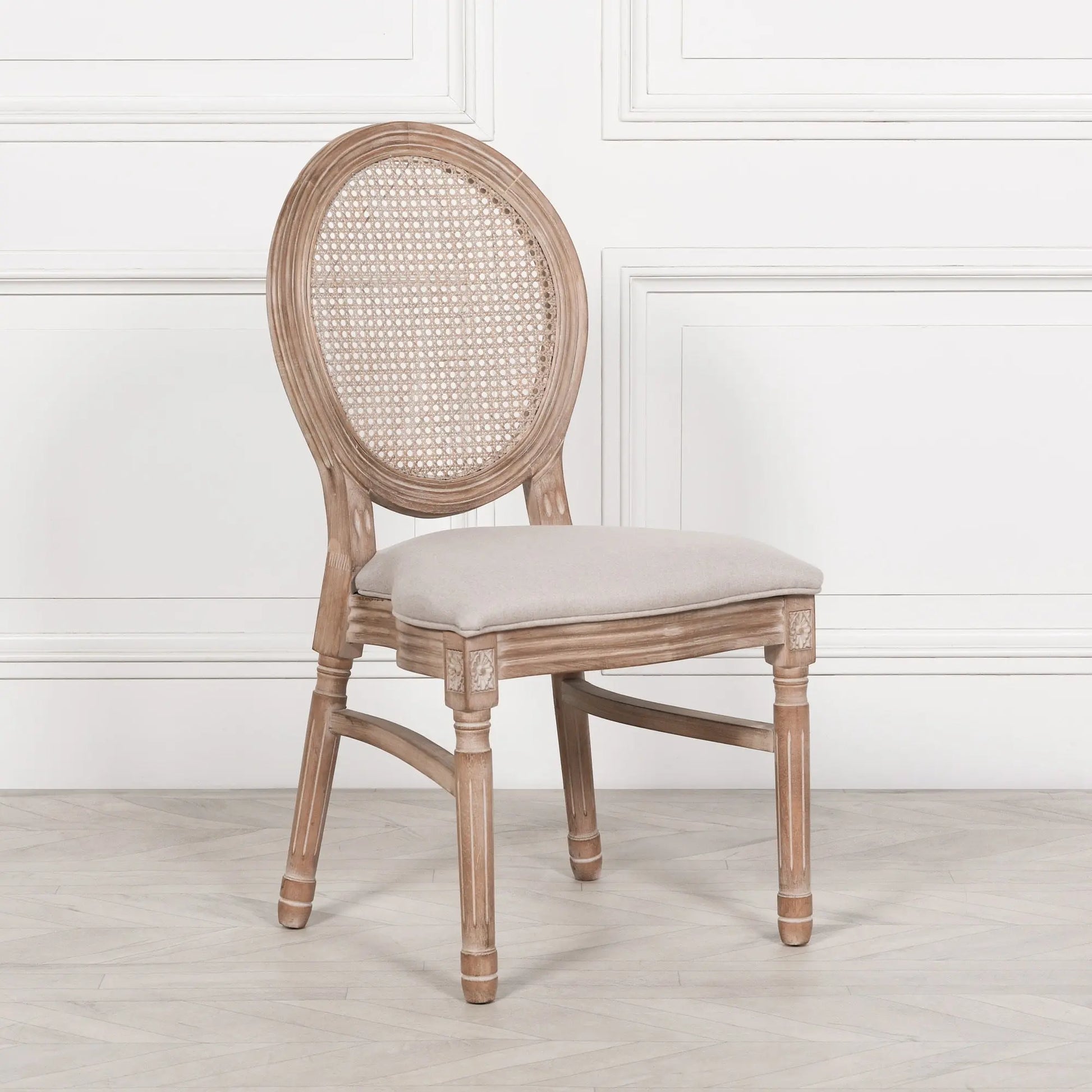 Wooden Louis Upholstered Dining Chair   Nicholas John Interiors