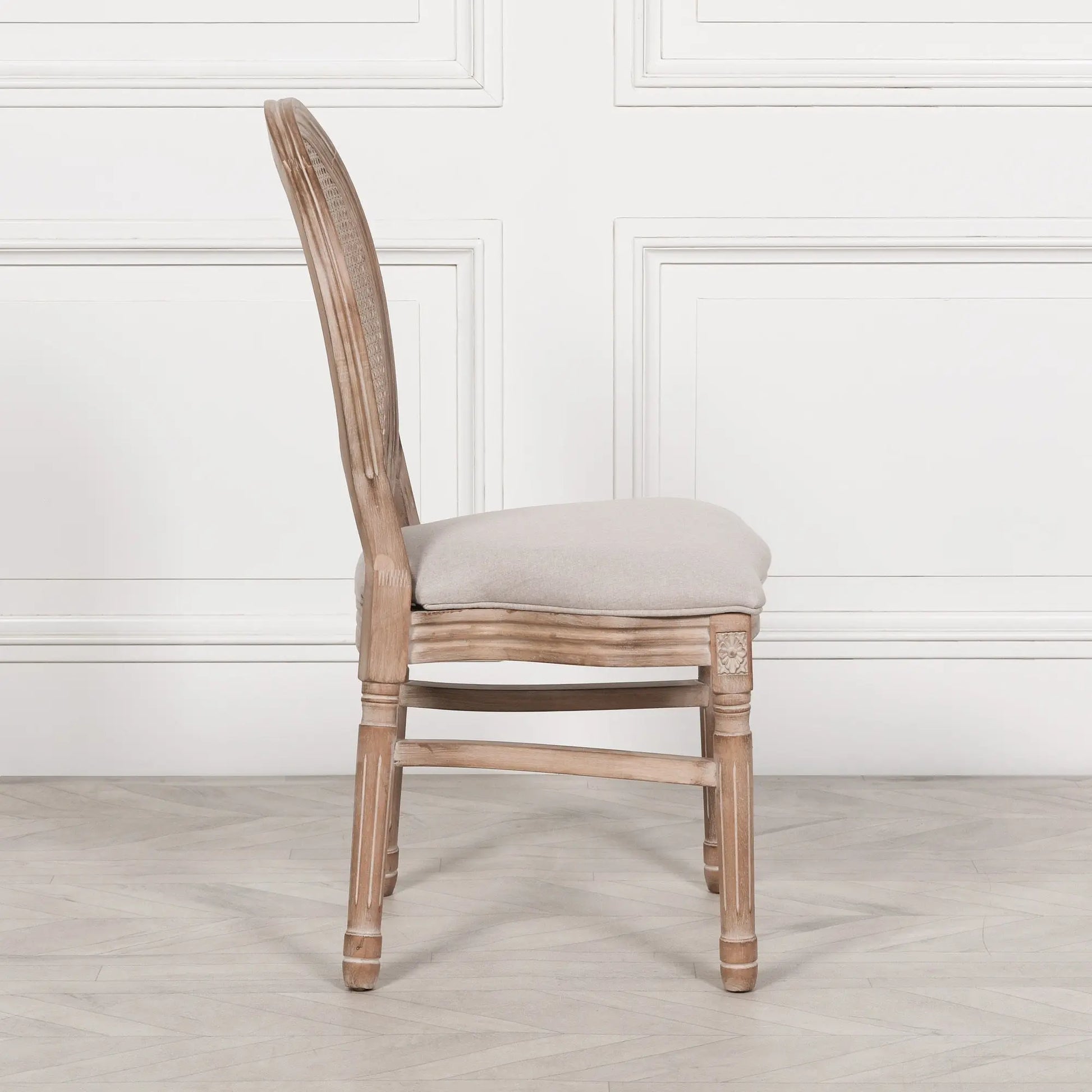 Wooden Louis Upholstered Dining Chair   Nicholas John Interiors