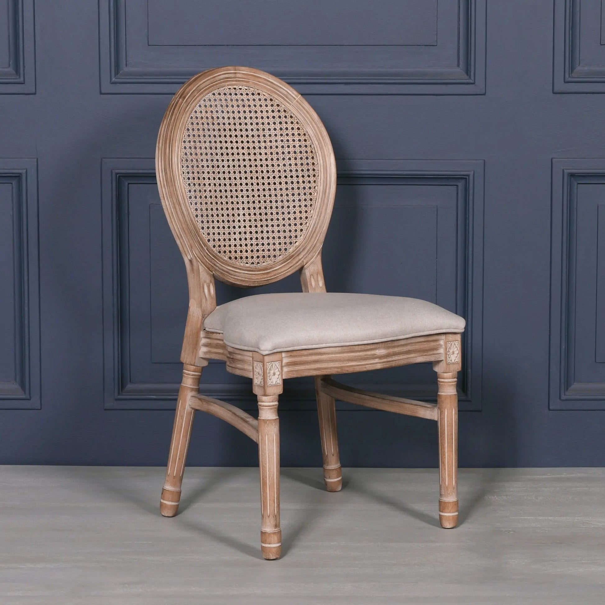 Wooden Louis Upholstered Dining Chair   Nicholas John Interiors