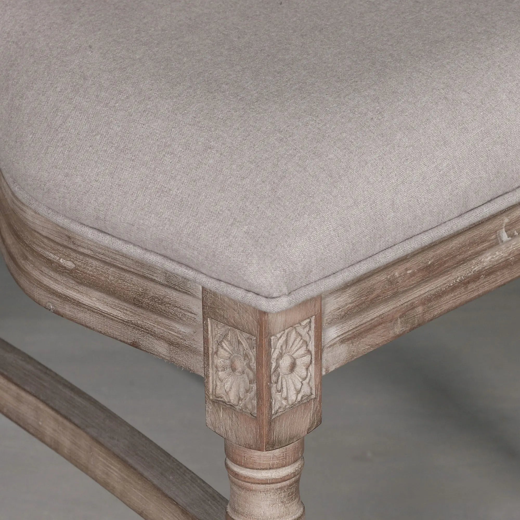 Wooden Louis Upholstered Square Rattan Back Dining Chair   Nicholas John Interiors