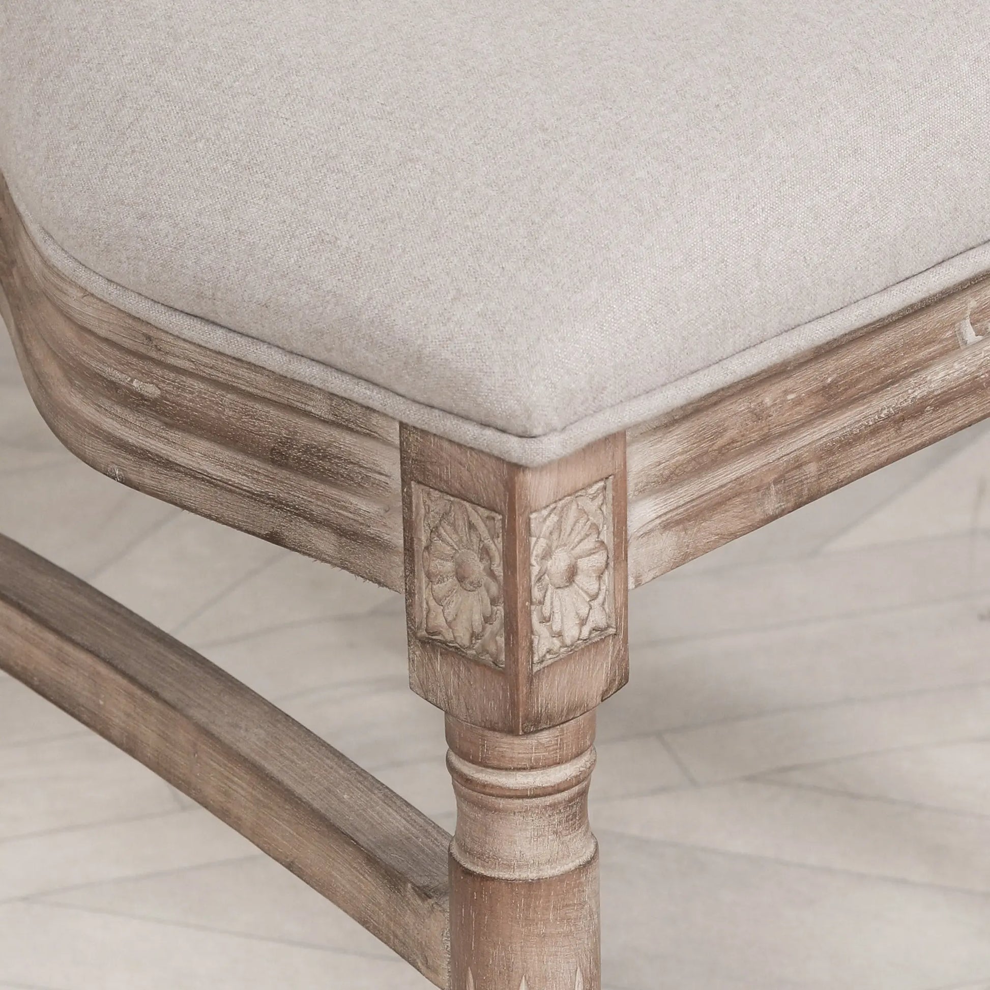 Wooden Louis Upholstered Square Rattan Back Dining Chair   Nicholas John Interiors