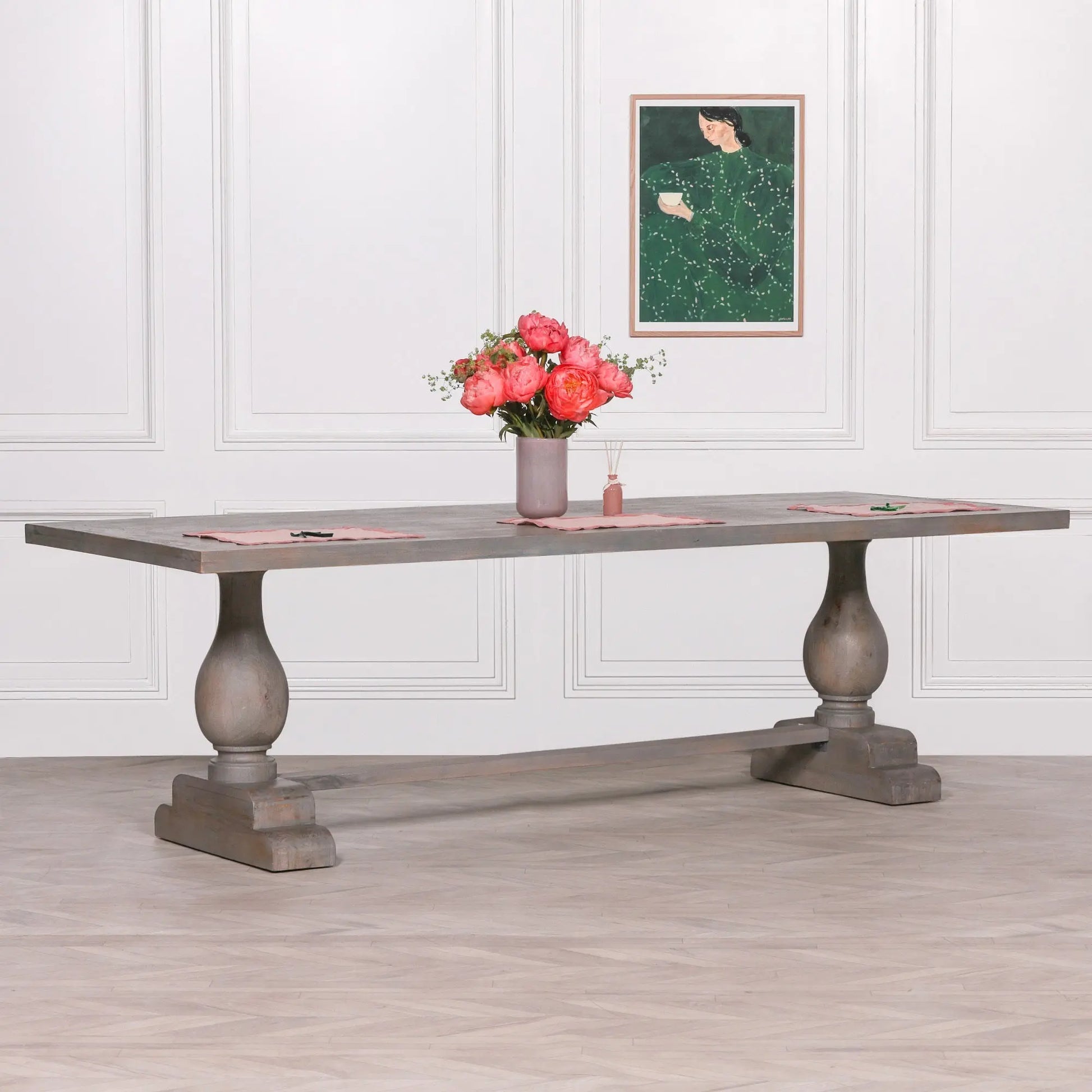 Wooden Rustic Rectangular Dining Table 260cm   Nicholas John Interiors