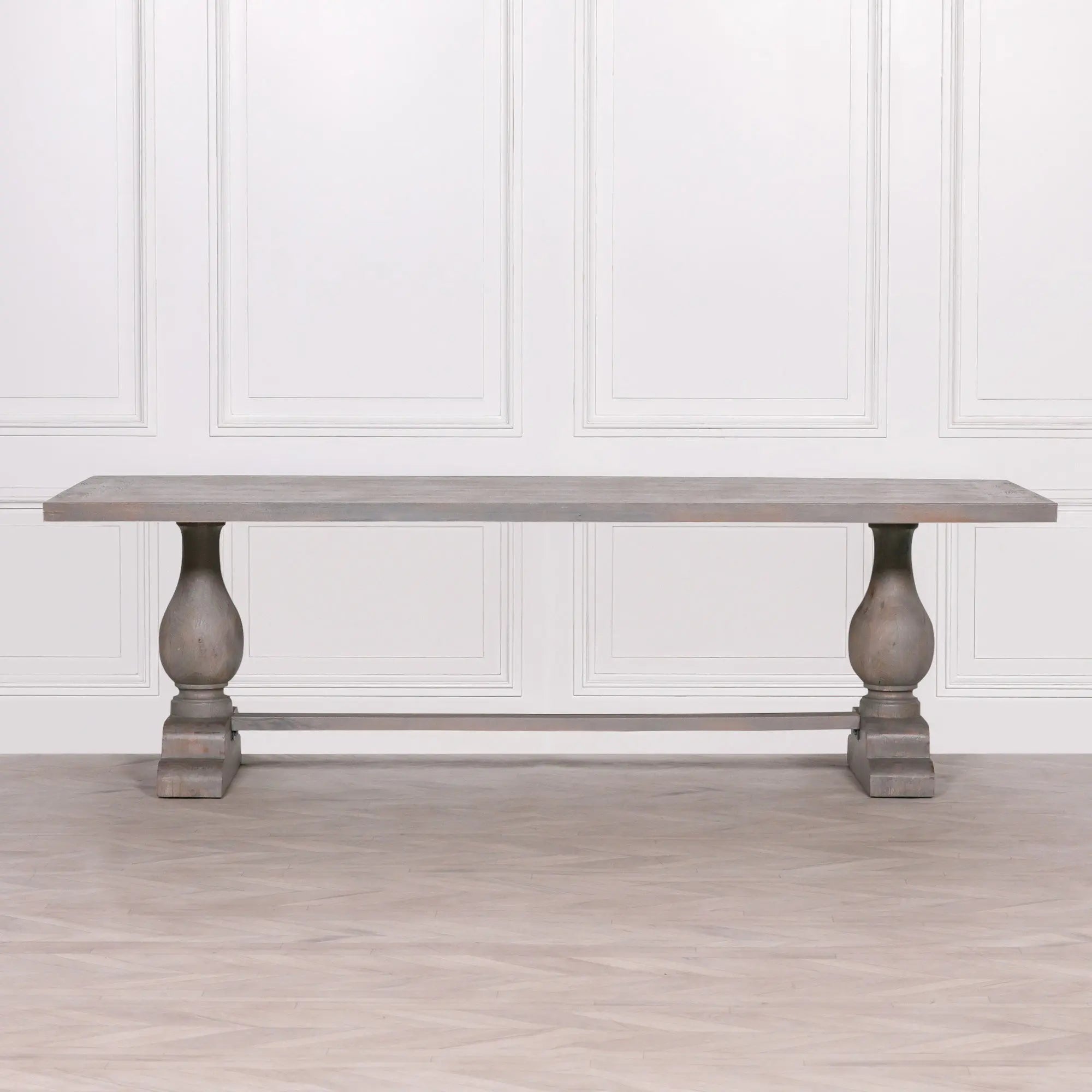 Wooden Rustic Rectangular Dining Table 260cm – Handcrafted Mango Wood Table   Nicholas John Interiors