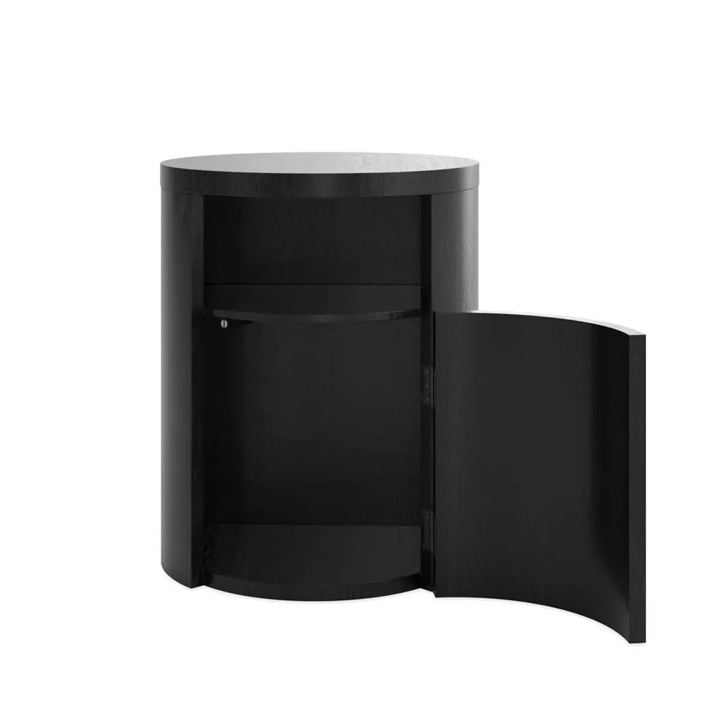 Ashford & Grey Yori Black Bedside Cabinet  Nicholas John Interiors