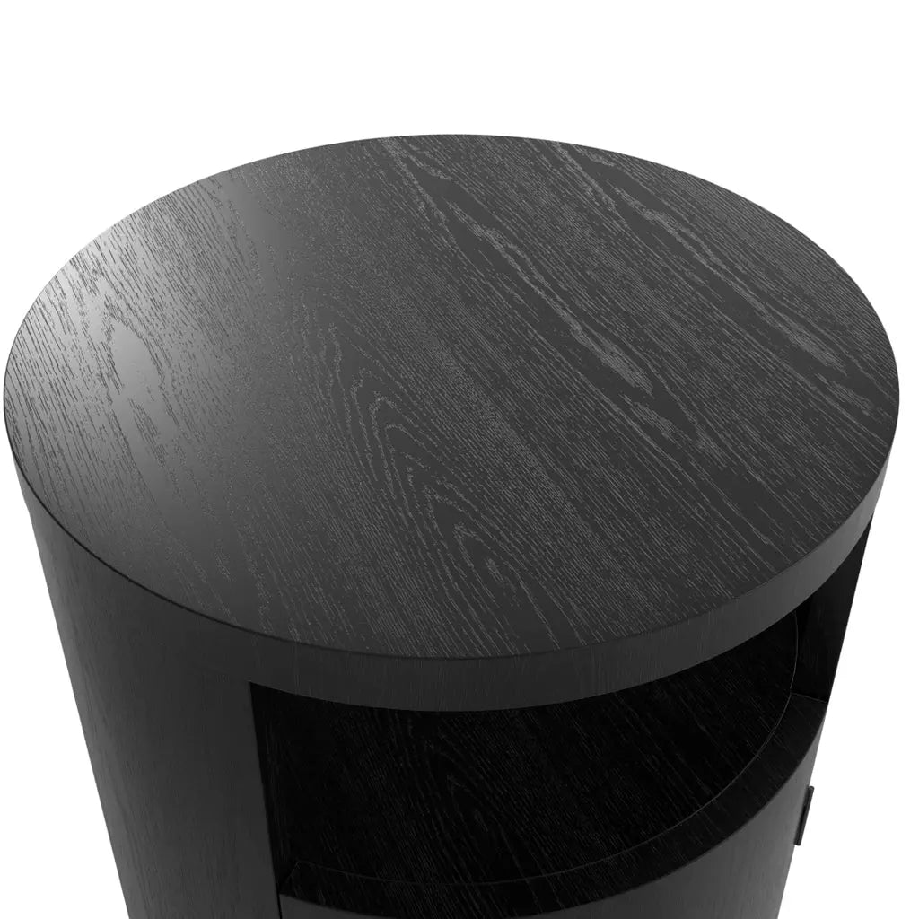 Ashford & Grey Yori Black Bedside Cabinet  Nicholas John Interiors