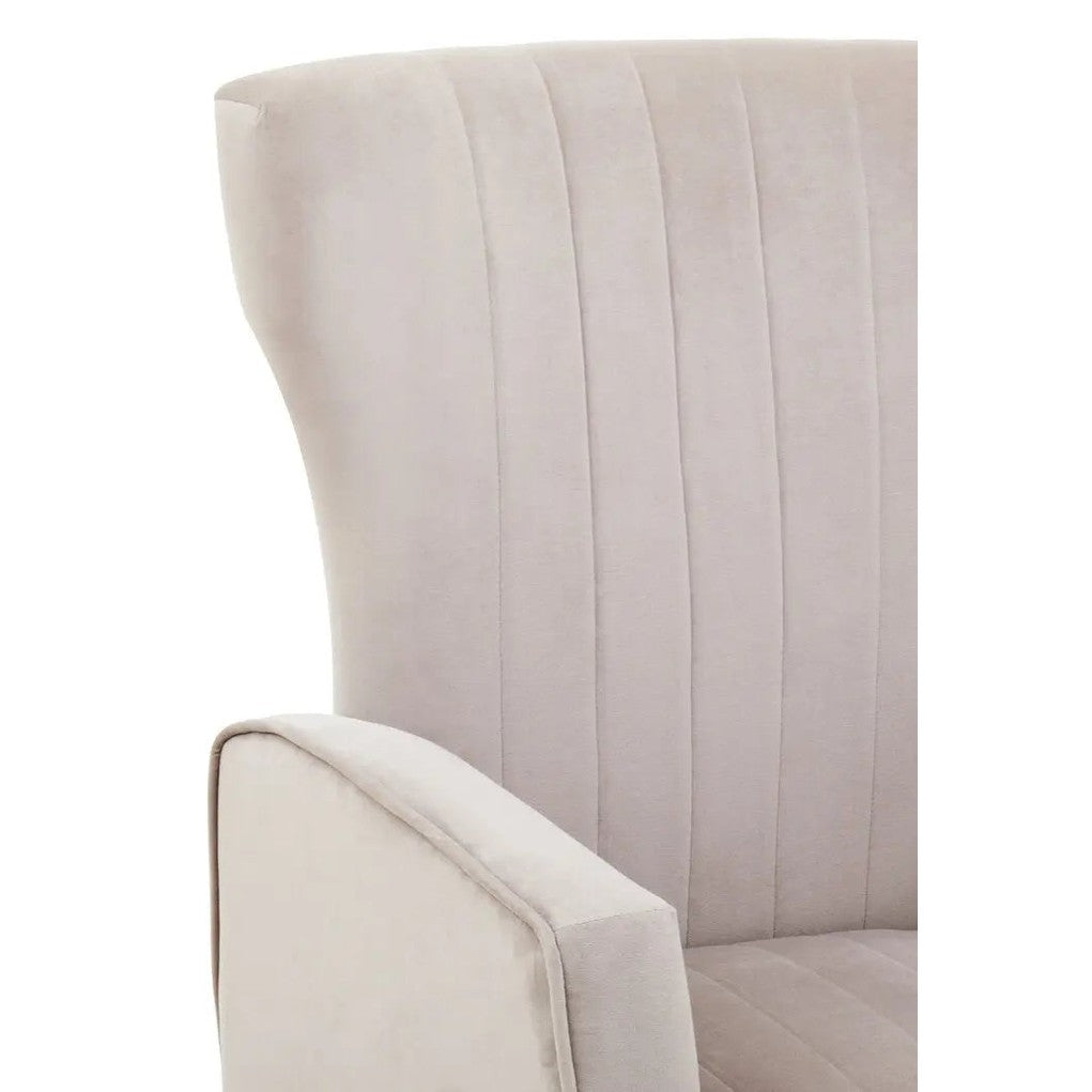 Zamora Mink Velvet Accent Chair with Gold Legs   Nicholas John Interiors