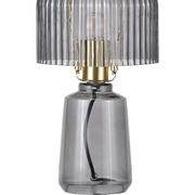 Zandra Grey Ribbed Glass Table Lamp   Nicholas John Interiors